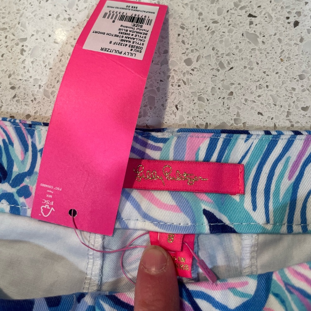 Lilly Pulitzer Callahan Stretch Shorts Fishful Thinking Size 8 NWT - Picture 6 of 13